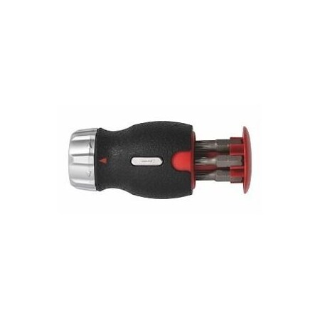 Holex Multi-Bit Stubby Screwdriver, 6-in-1, Torx/Phillips/Slotted 676566 1